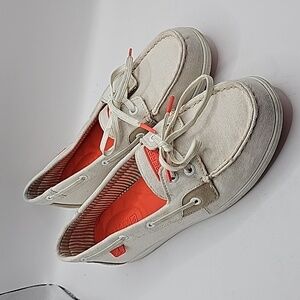 Sperry Top Sider Shore Sider Lightweight Boat Shoes Beige SEF1530 womens size 7